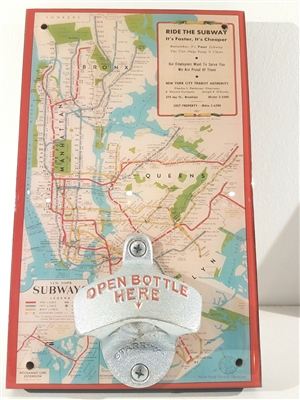 NYC Vintage Subway Map Novelty Bottle Opener